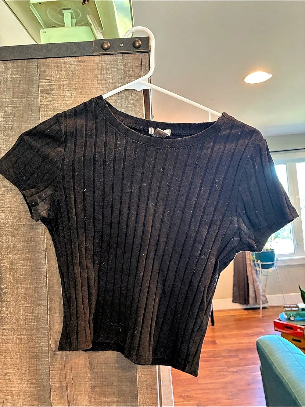 Bozzolo Ribbed Top in Black Large